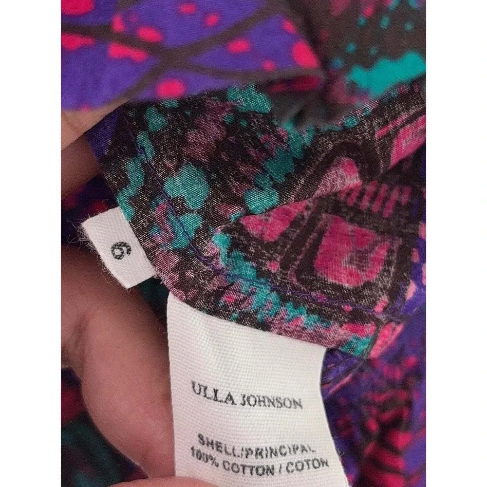 Ulla‎ Johnson Clara Blouse & Stella Skirt Set Kids 6 Purple Tier Cotton Abstract